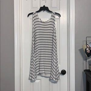 black and white striped dress